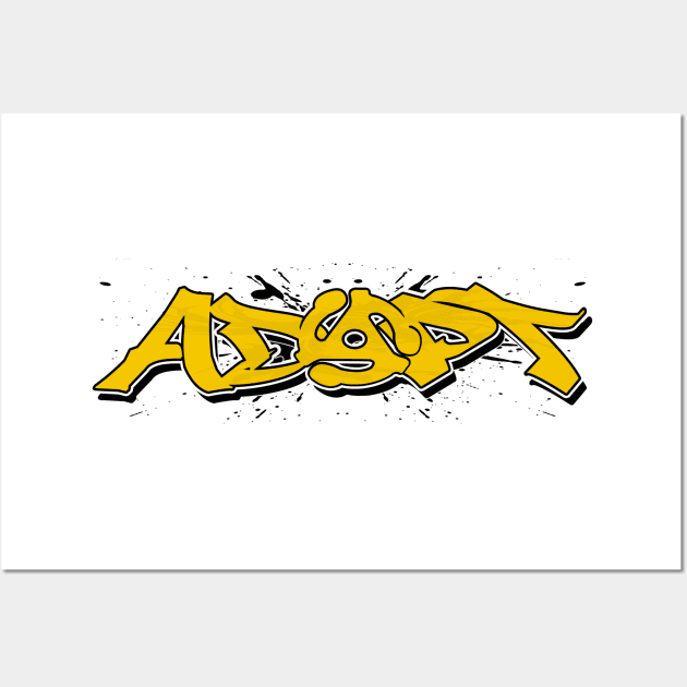 Adapt 45 (yellow with black splatter) Wall Art by Nostalgink